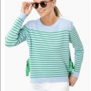NWT Tuckernuck Brighton Striped Blue Side Tie Sweater